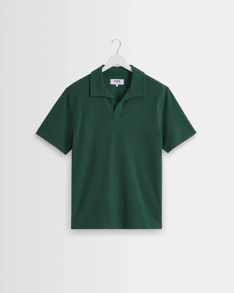 Atwood - Dark Green Textured Organic Cotton Polo Shirt