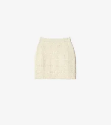 Wool Blend Mini Skirt in Ecru white