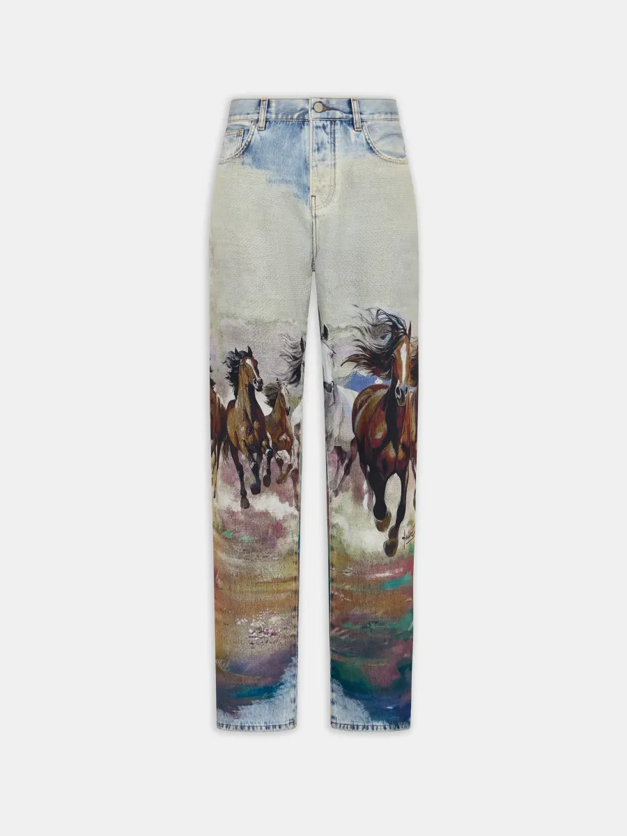 HORSES BAGGY JEAN - Cloud Blue
