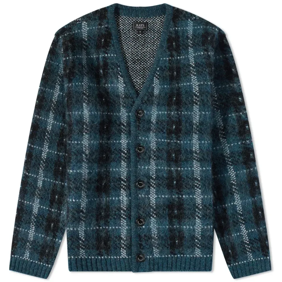 Check Mohair Cardigan
