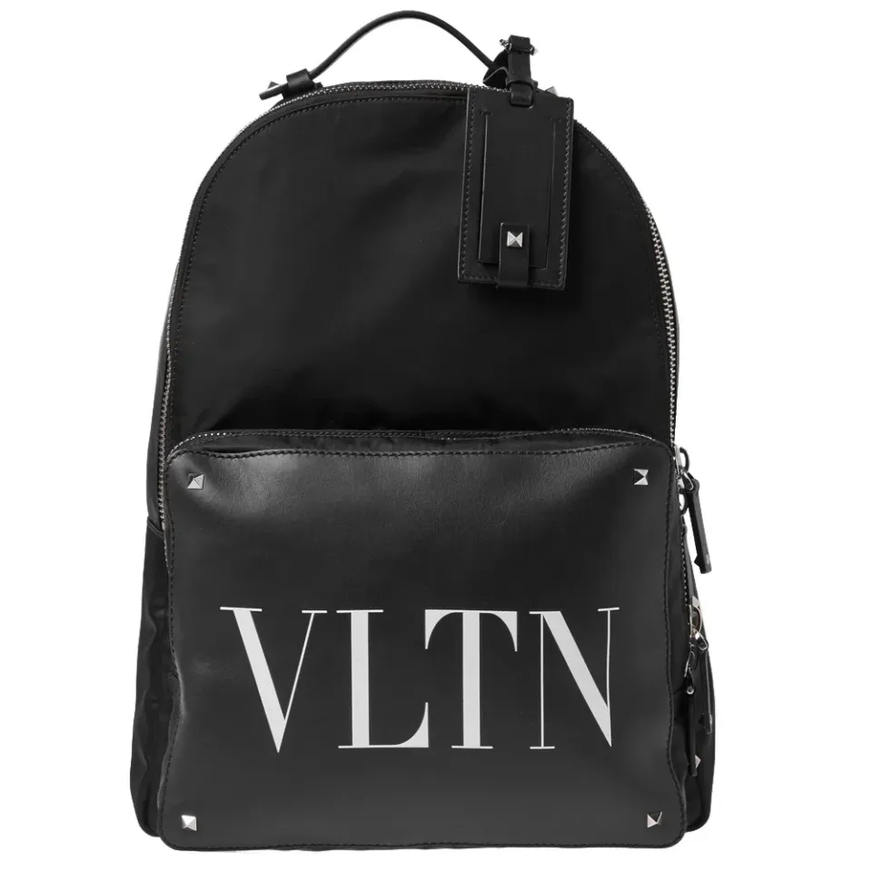 Nylon and Leather Backpack
