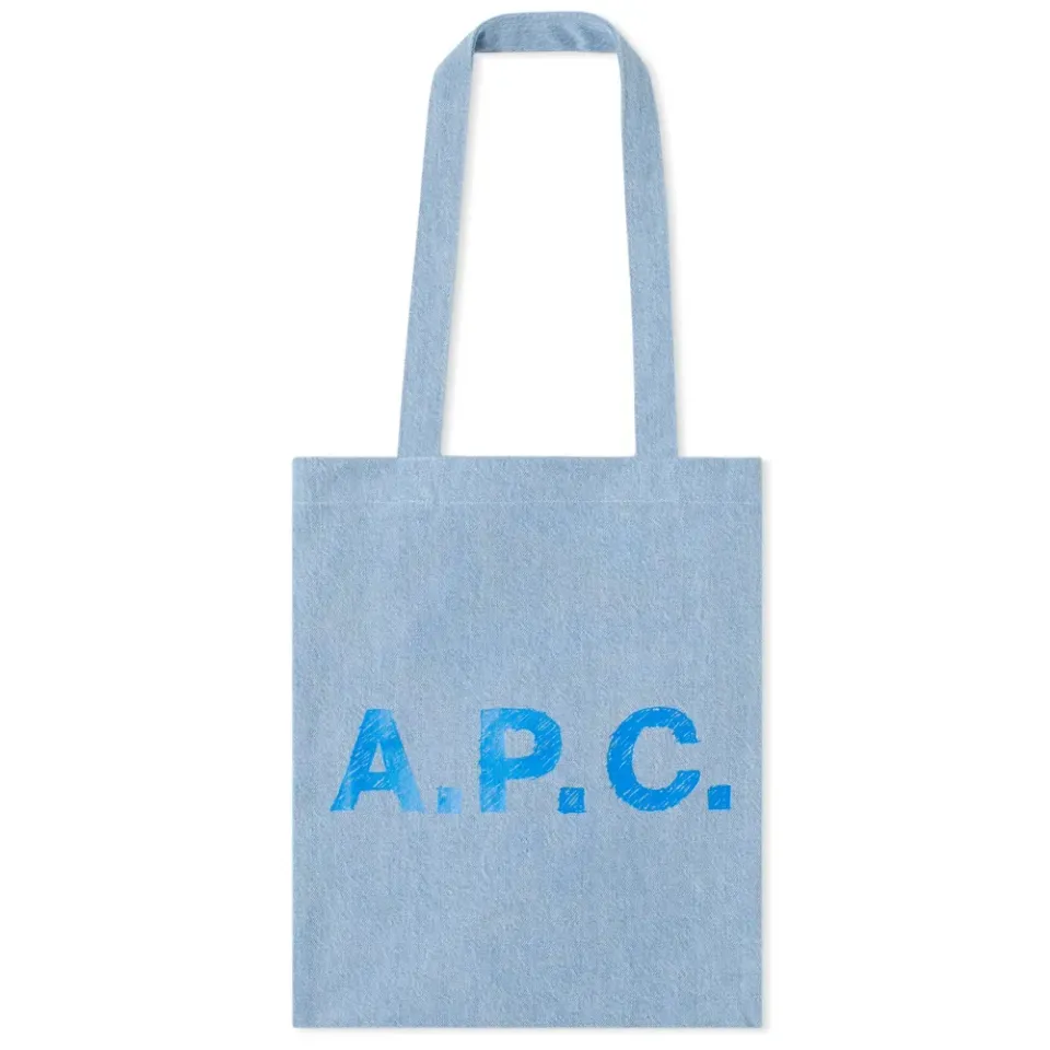 A.P.C. Lou Stonewashed Denim Tote