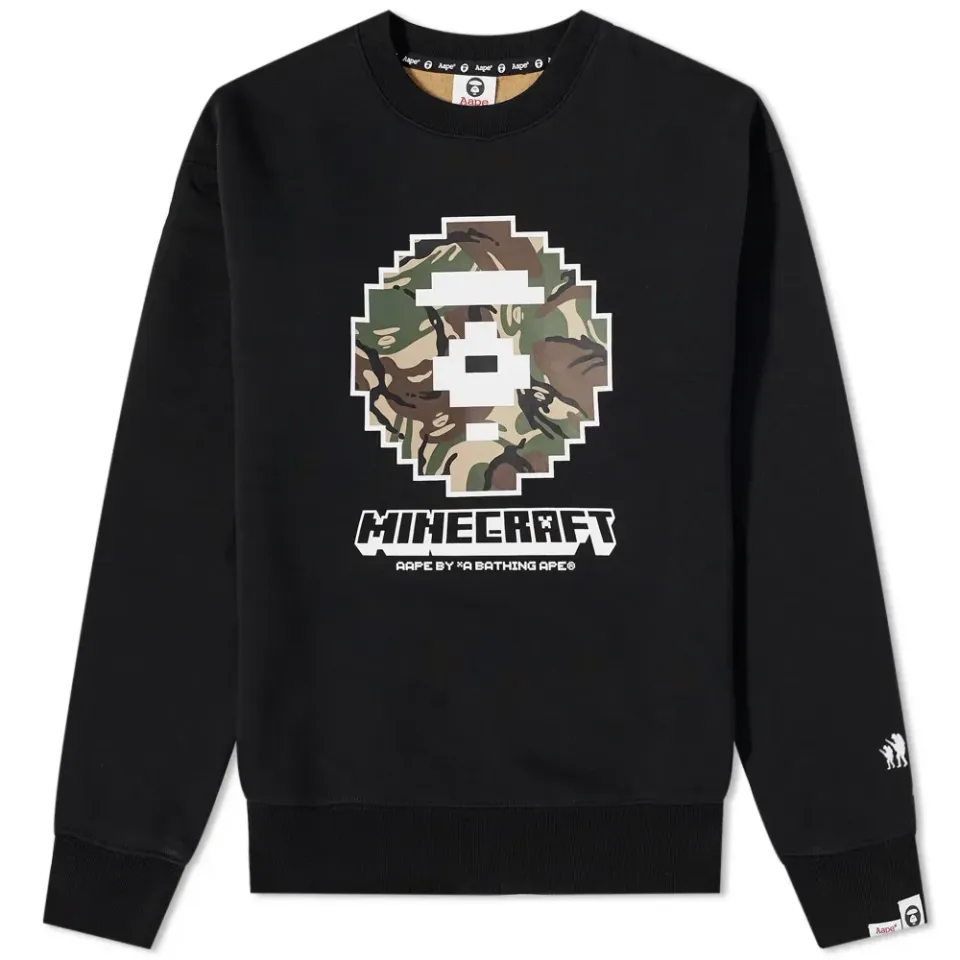 AAPE x Minecraft Ape Head Crew Sweat