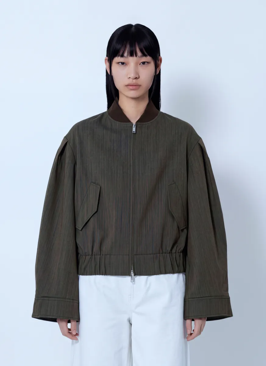 Light Wool Melange Boxy Jacket