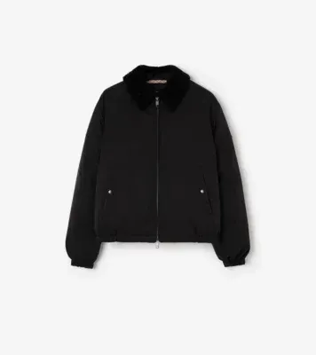 Nylon Cotton Farnborough Aviator Jacket in Black