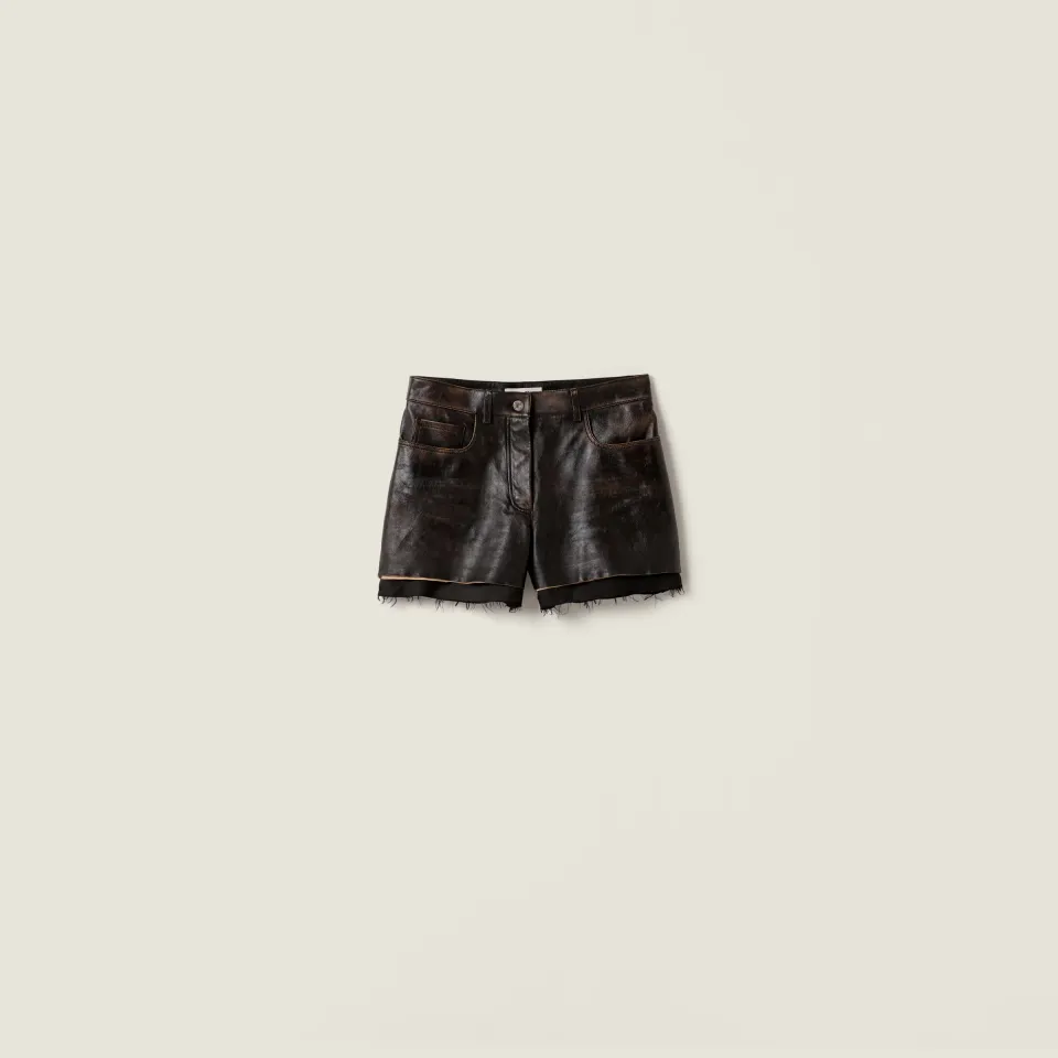 Nappa leather shorts