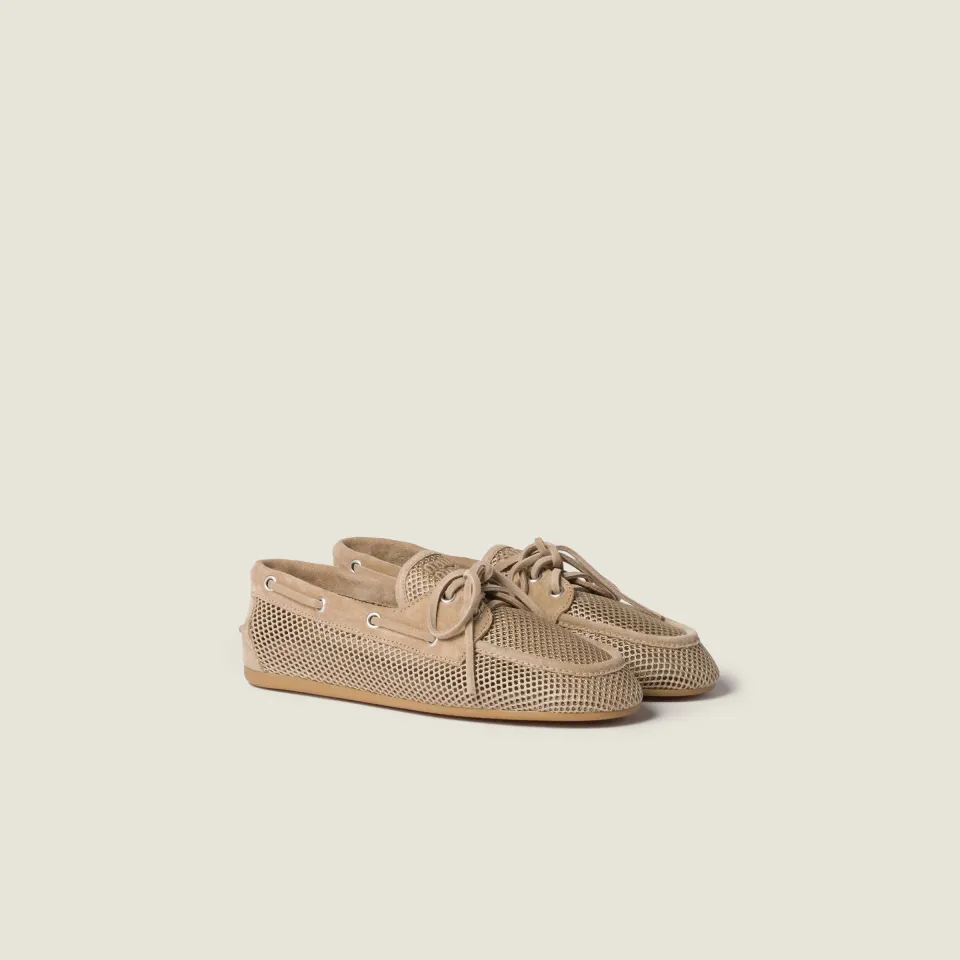 Mesh and suede Deck shoes
