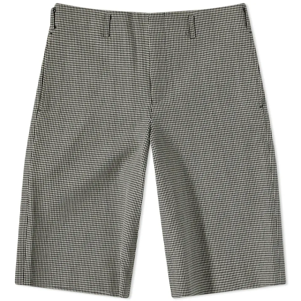 Wool Houndstooth Check Shorts