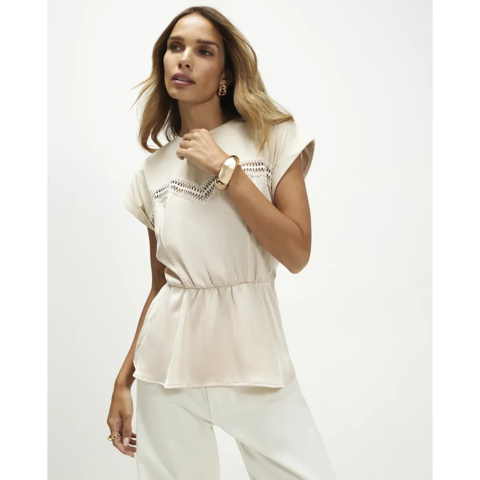 Satin Hybrid Tie Waist T-Shirt