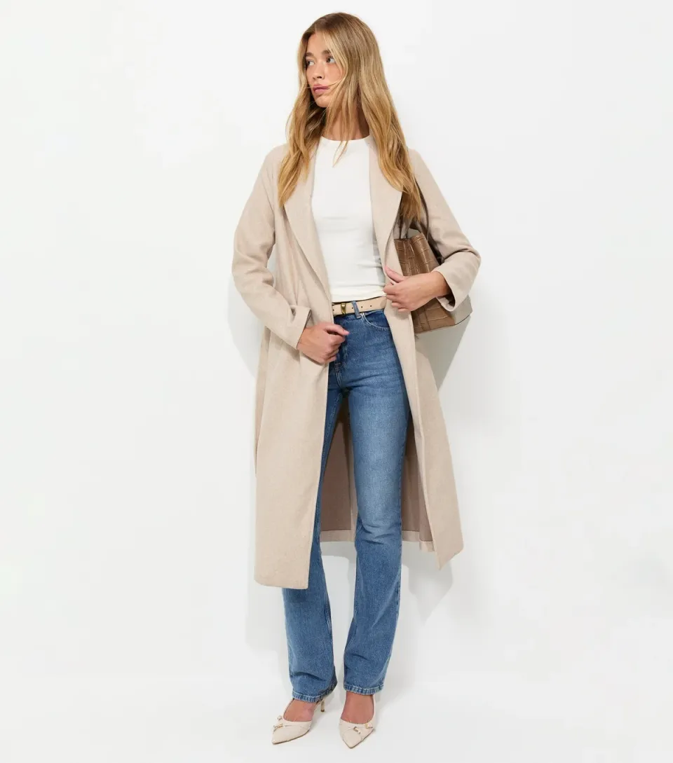 Women's Tall Oatmeal Shawl Collar Coat