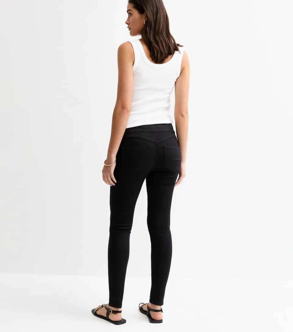 Women's Maternity Black Over Bump Lift & Shape Emilee Jeggings