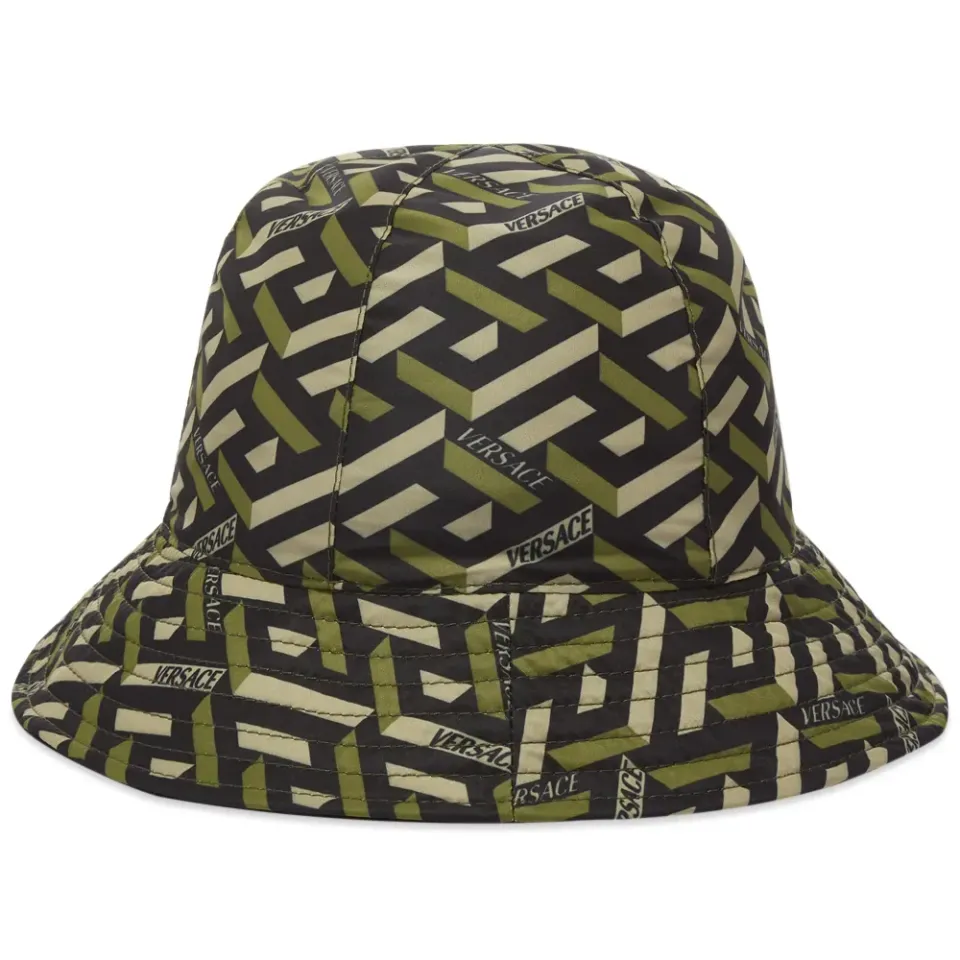Reversible Geometric Logo Bucket Hat