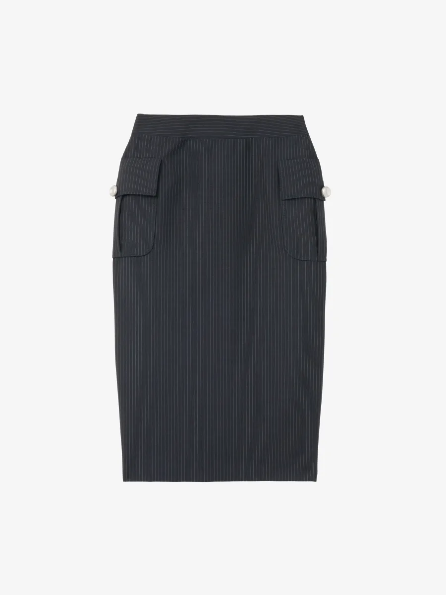 Pinstriped Pencil Skirt