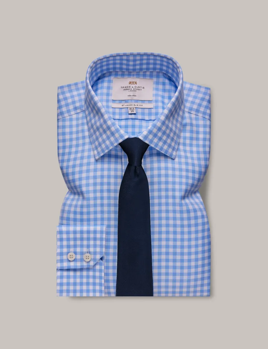 Regular Fit Easy Iron Pure Cotton Shirt Blue Mix