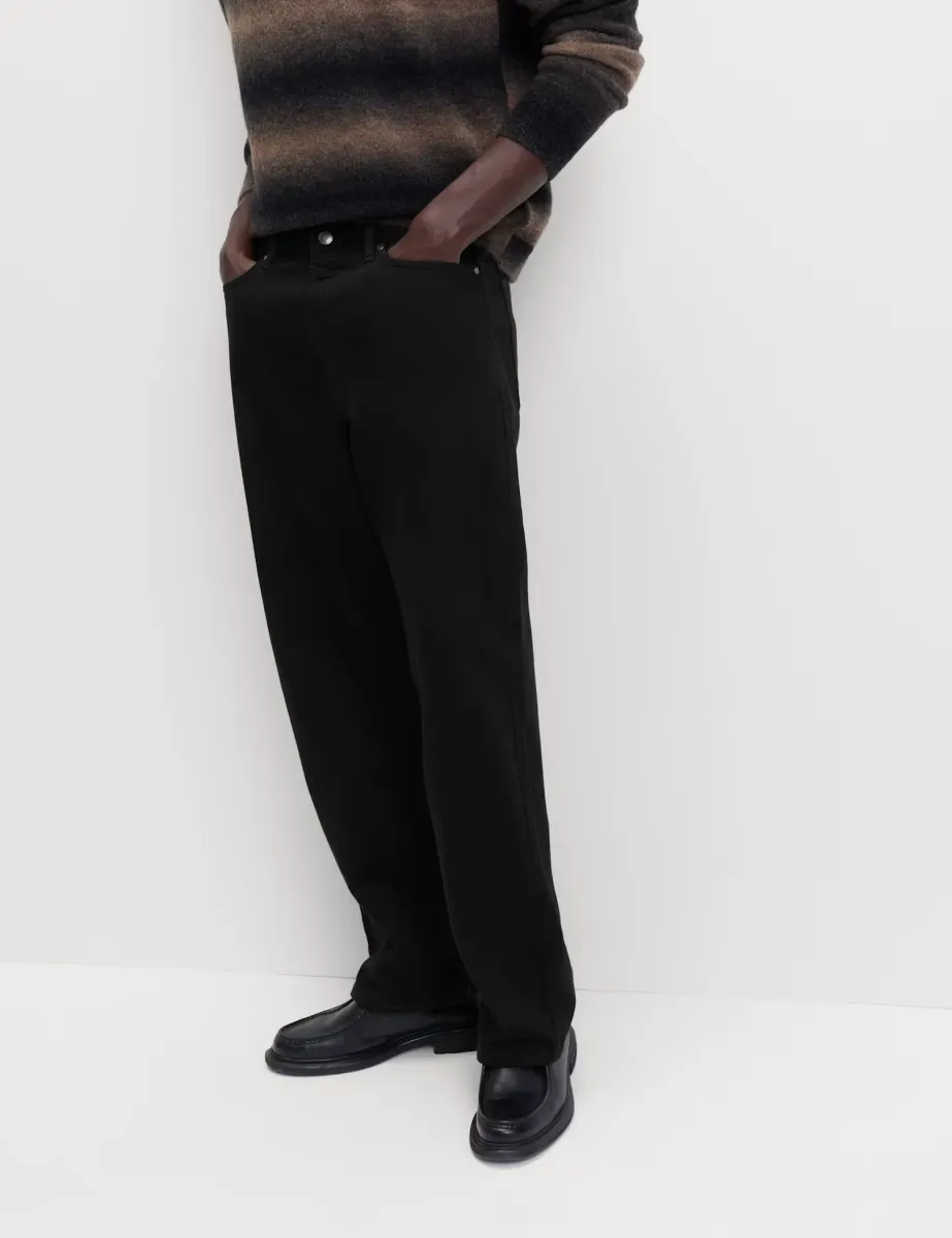 Loose Fit Pure Cotton Rigid Value Jeans Black