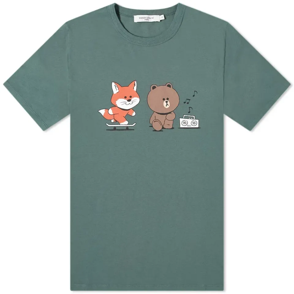 Maison Kitsuné x Line Friends Kitsuné Skate Print T-Shirt