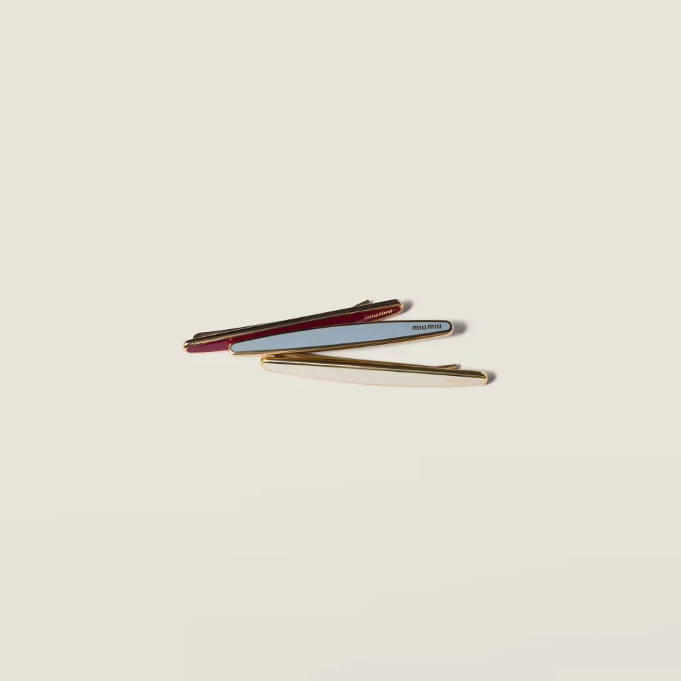Enameled metal hair clips