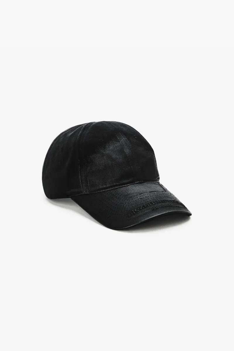 Unisex Logo Embroidered Cap in Coated Cotton