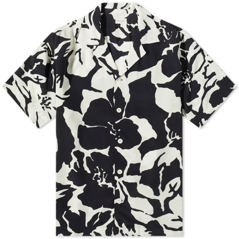 Macro Floral Print Vacation Shirt