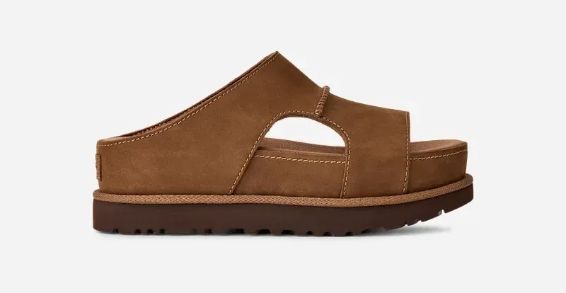 Goldenstar Hi Cutout Slide, Leather/Polyester