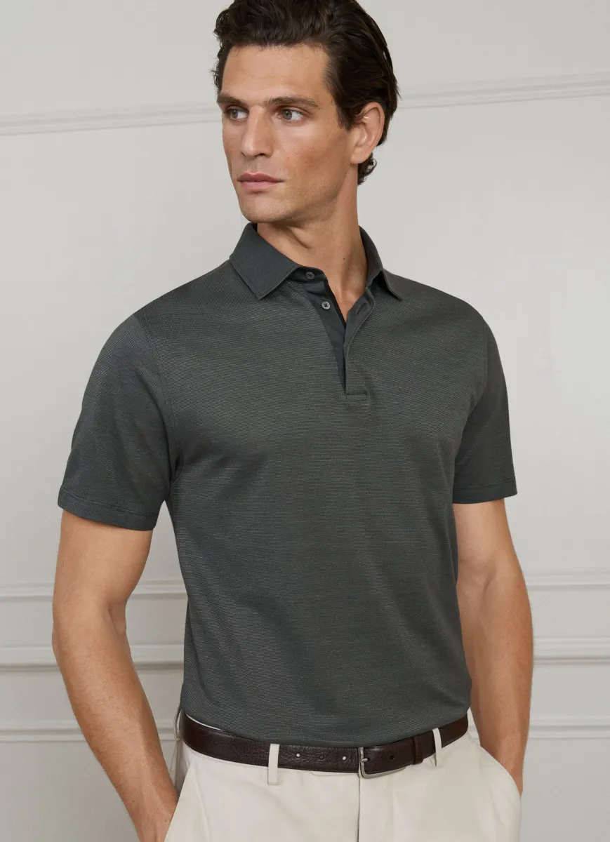 Classic Fit Short Sleeve Silk Blend Polo