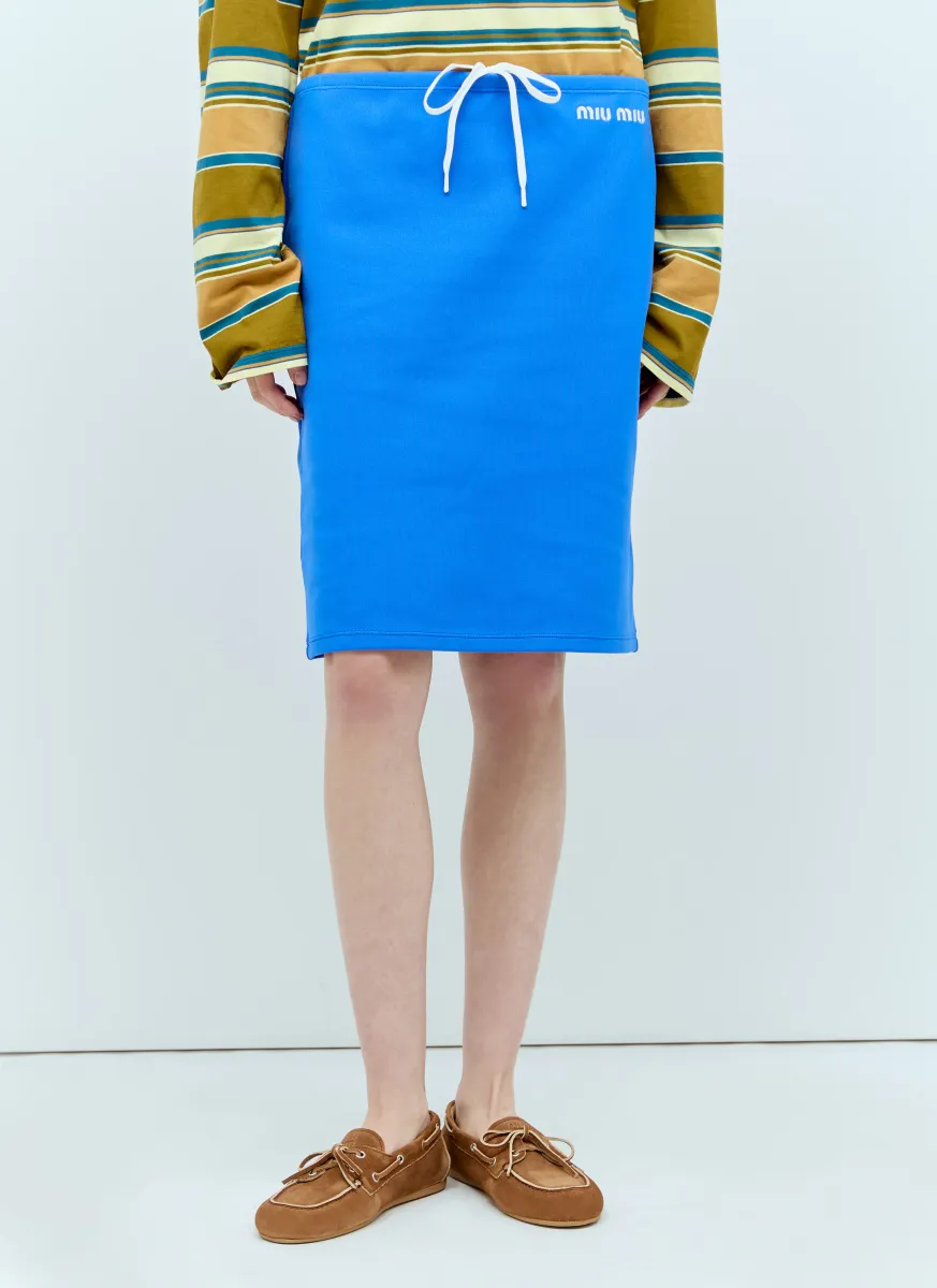 Logo Embroidery Midi Skirt