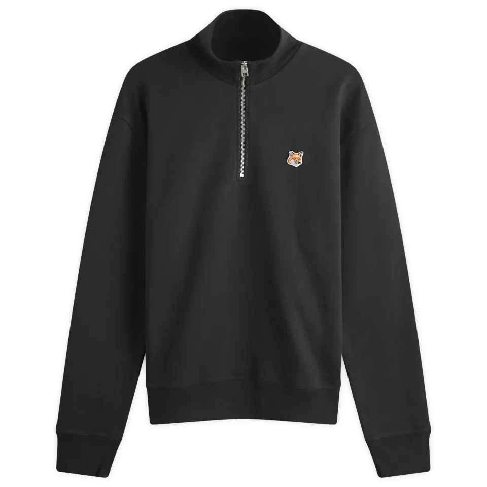 Maison Kitsuné Fox Head Patch Half Zip Sweat