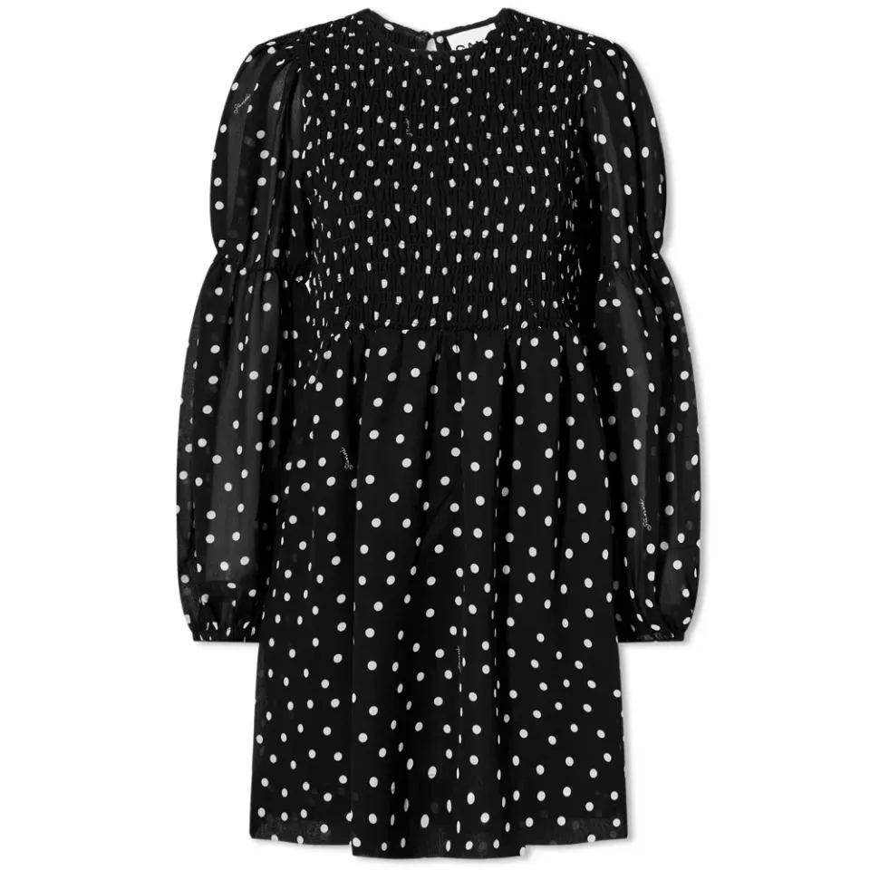 Printed Light Crepe Smock Mini Dress