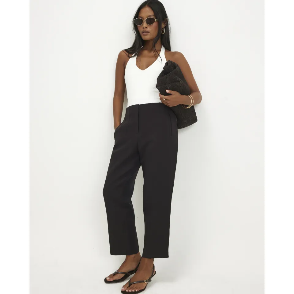 Petite High Waisted Cigarette Trousers