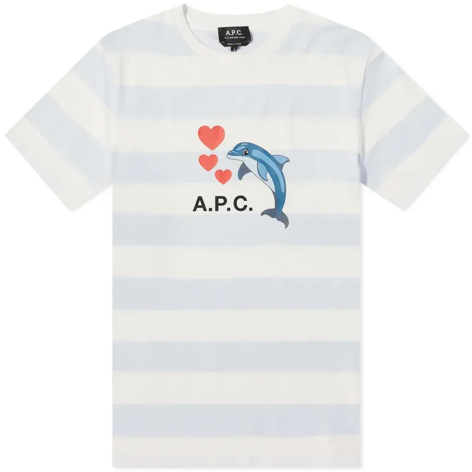 A.P.C. Simon Dolphin Logo Stripe T-Shirt