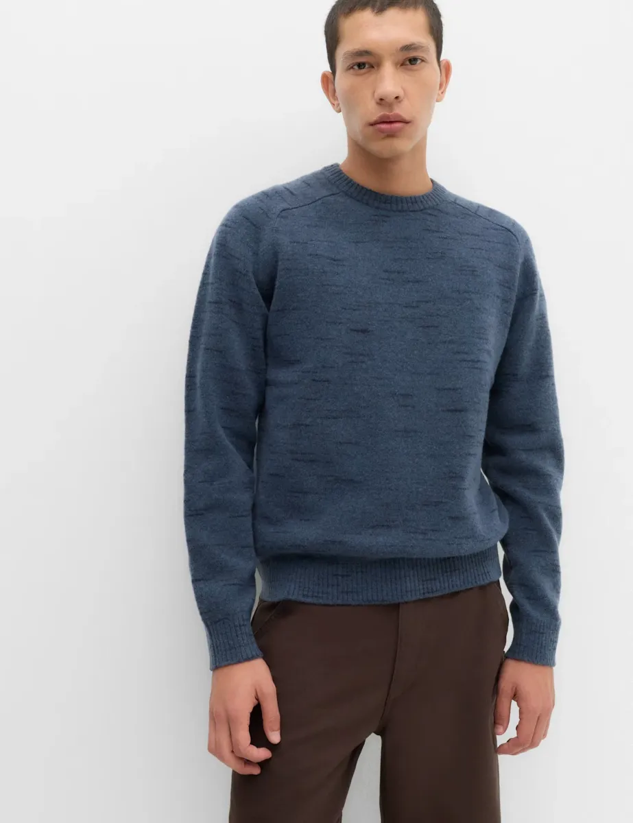 Supersoft Space Dye Crew Neck Jumper Dusty Blue