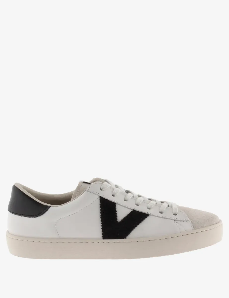 Berlin Leather Side Detail Trainers Black/White