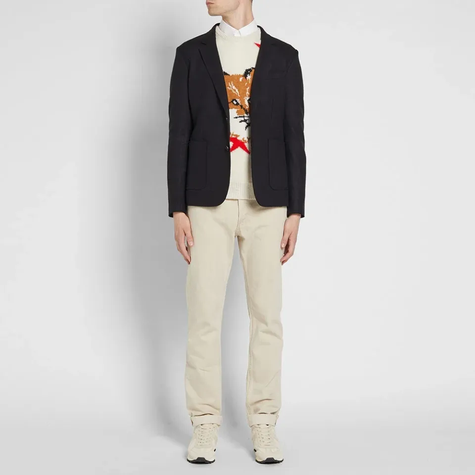 Maison Kitsuné Fox Head Stars Crew Knit