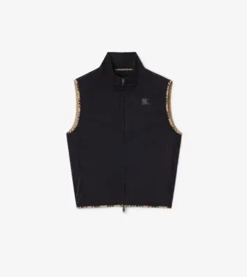 Stretch Nylon Gilet in Black