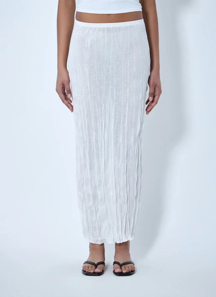 Textured Knit Maxi Skirt
