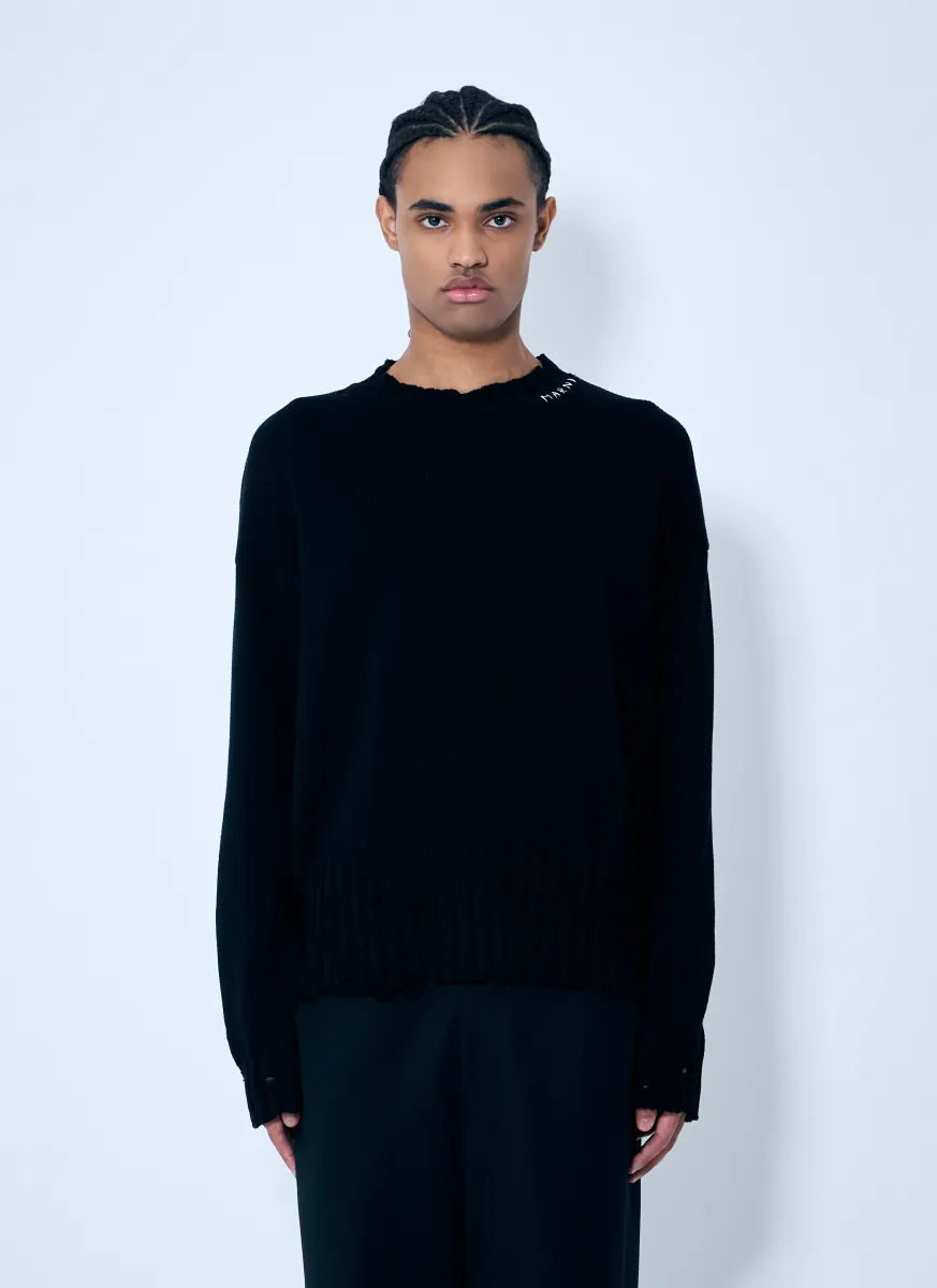 Distressed Cotton Sweater