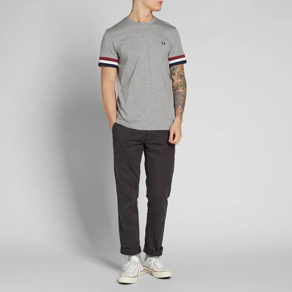 Fred Perry Striped Cuff Tee