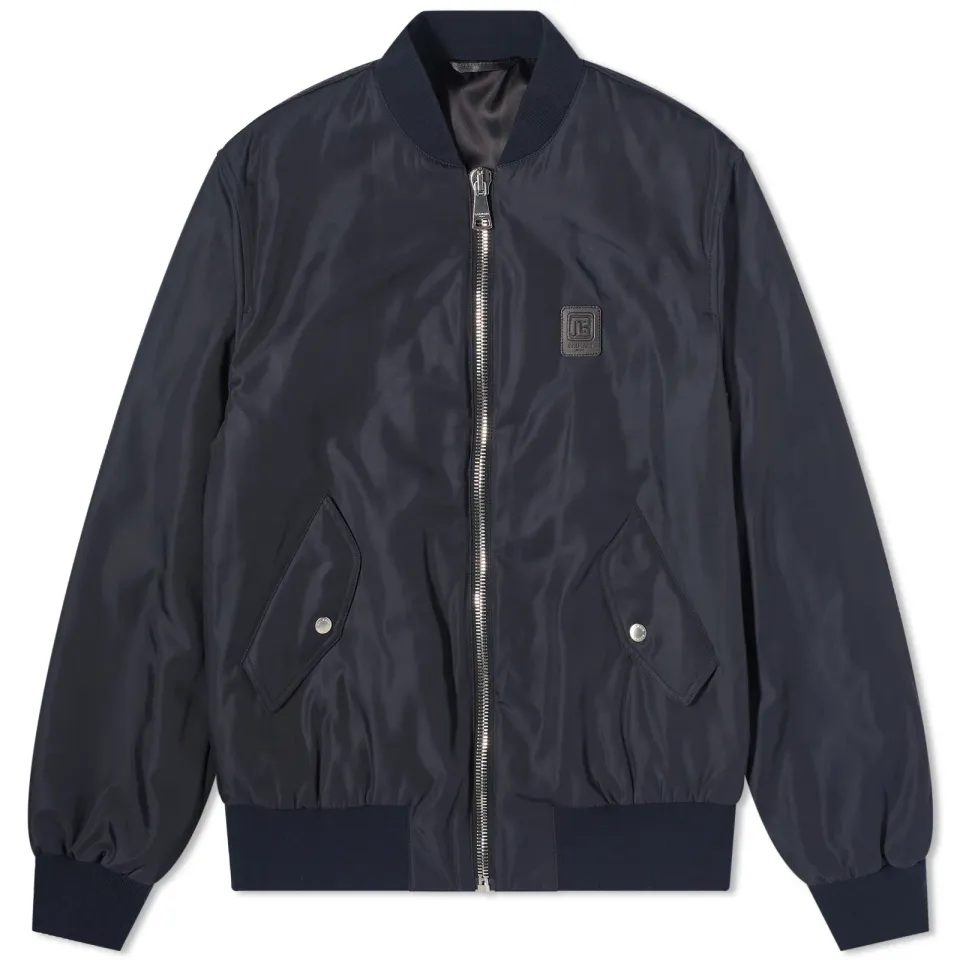 Nylon Zipped Bomber Jacket