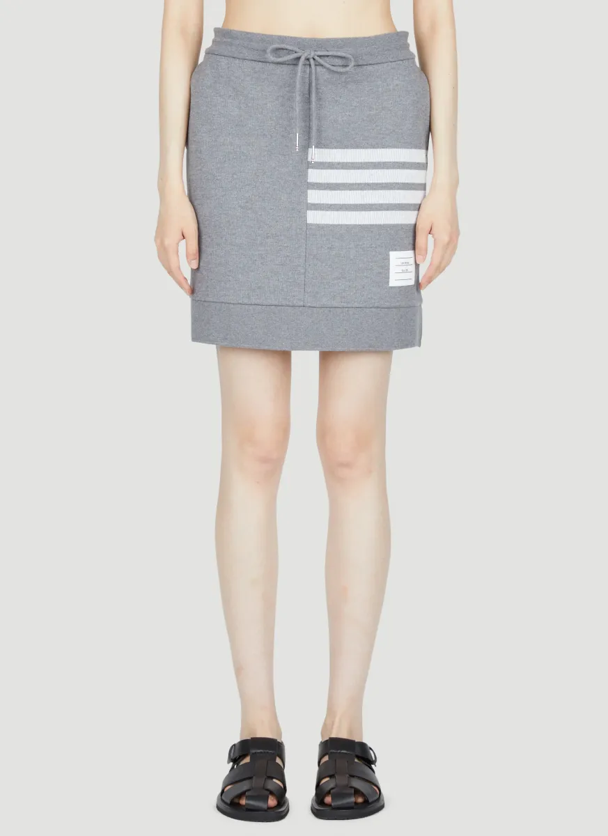Four-Bar Knitted Mini Tube Skirt