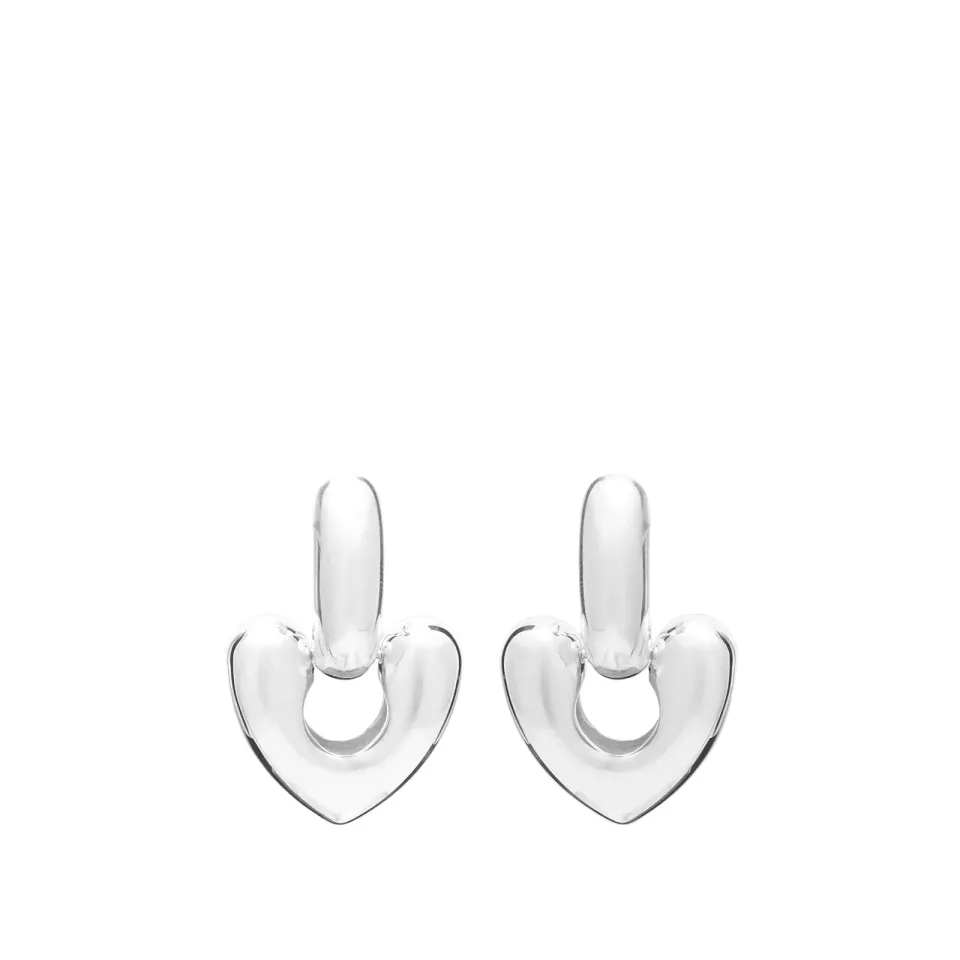 Large Heart Drop Earrings