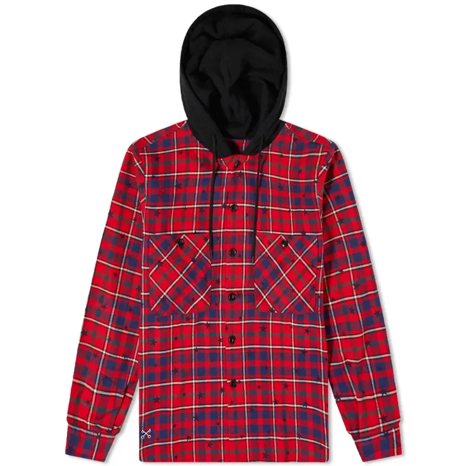 Star Flannel Hooded Shirt