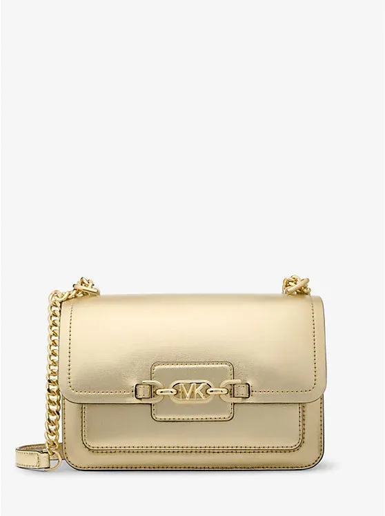 Heather Large Metallic Leather Shoulder Bag