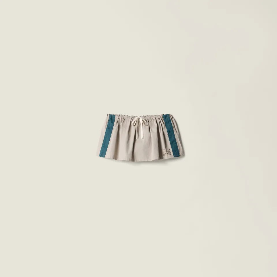 Washed twill miniskirt