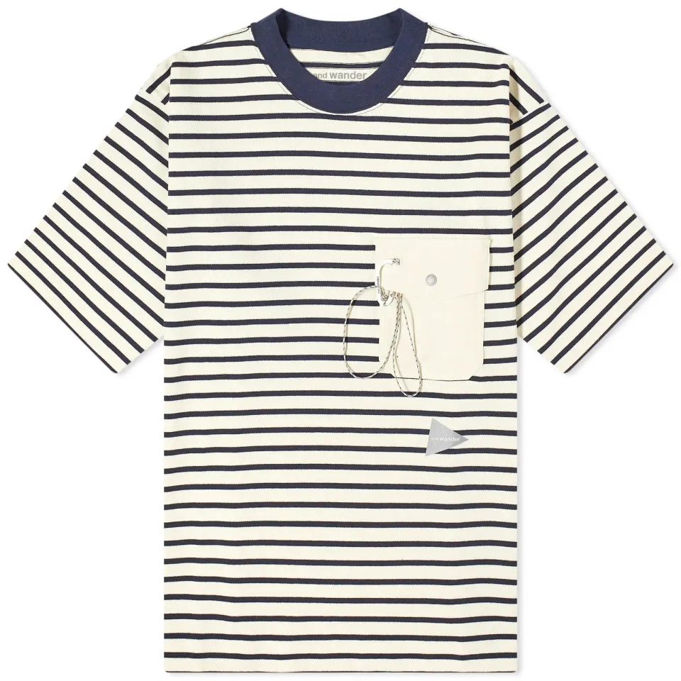 Stripe Pocket Half Sleeve T-Shirt