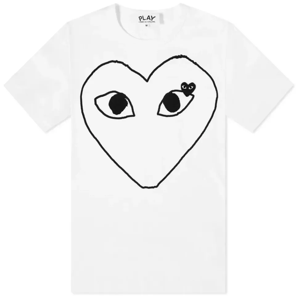 Comme des Garcons Play Outline Heart Logo T-Shirt
