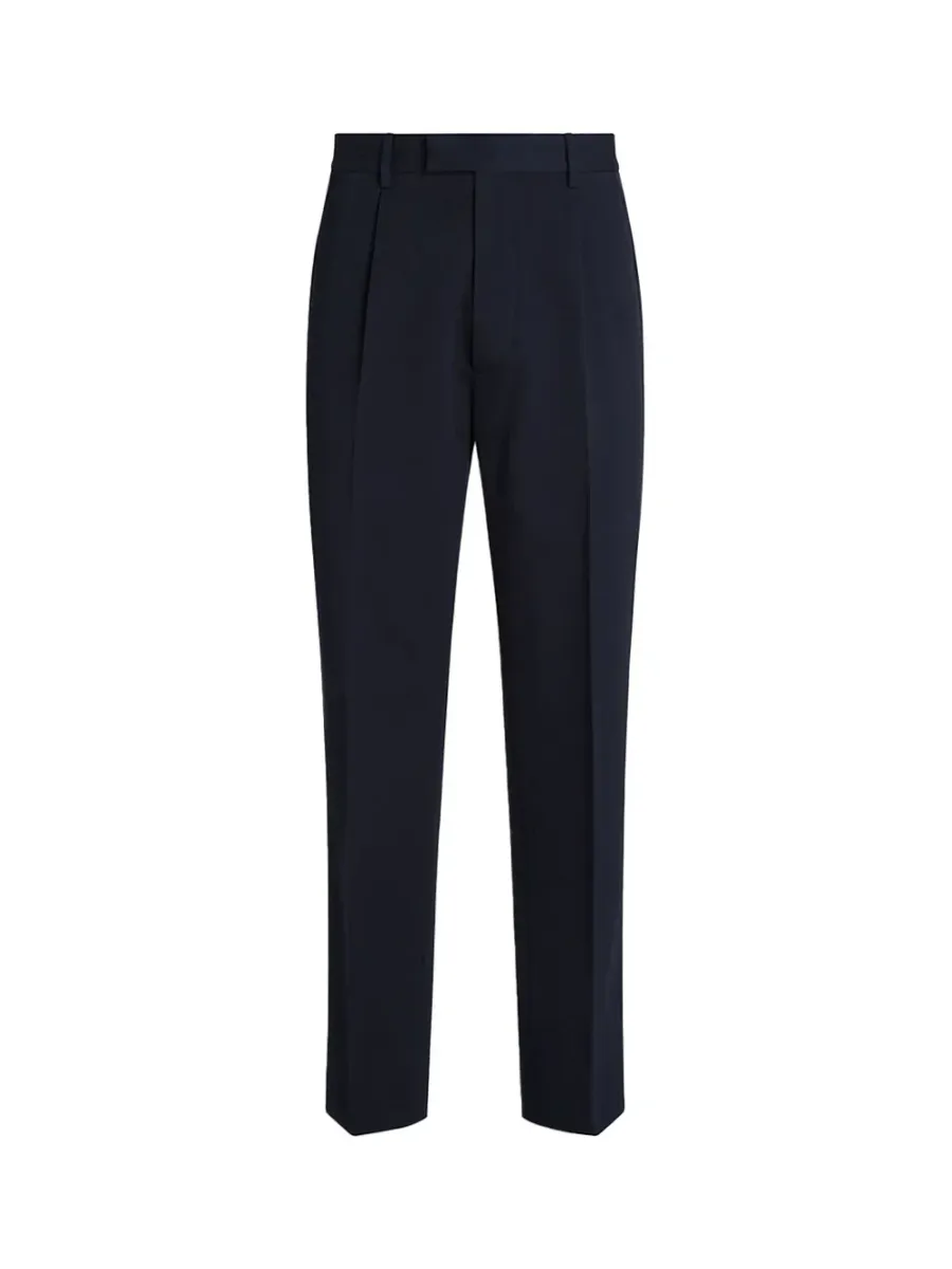 Cotton And Linen Trousers Navy