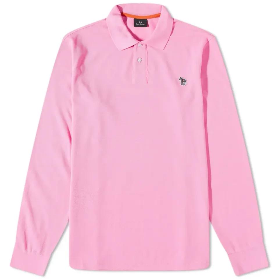Long Sleeve Zebra Polo Shirt