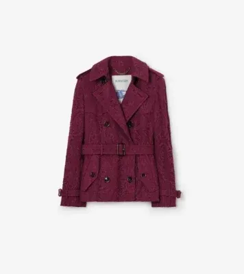 Short Paisley Lace Foxfield Trench Coat in Allium purple