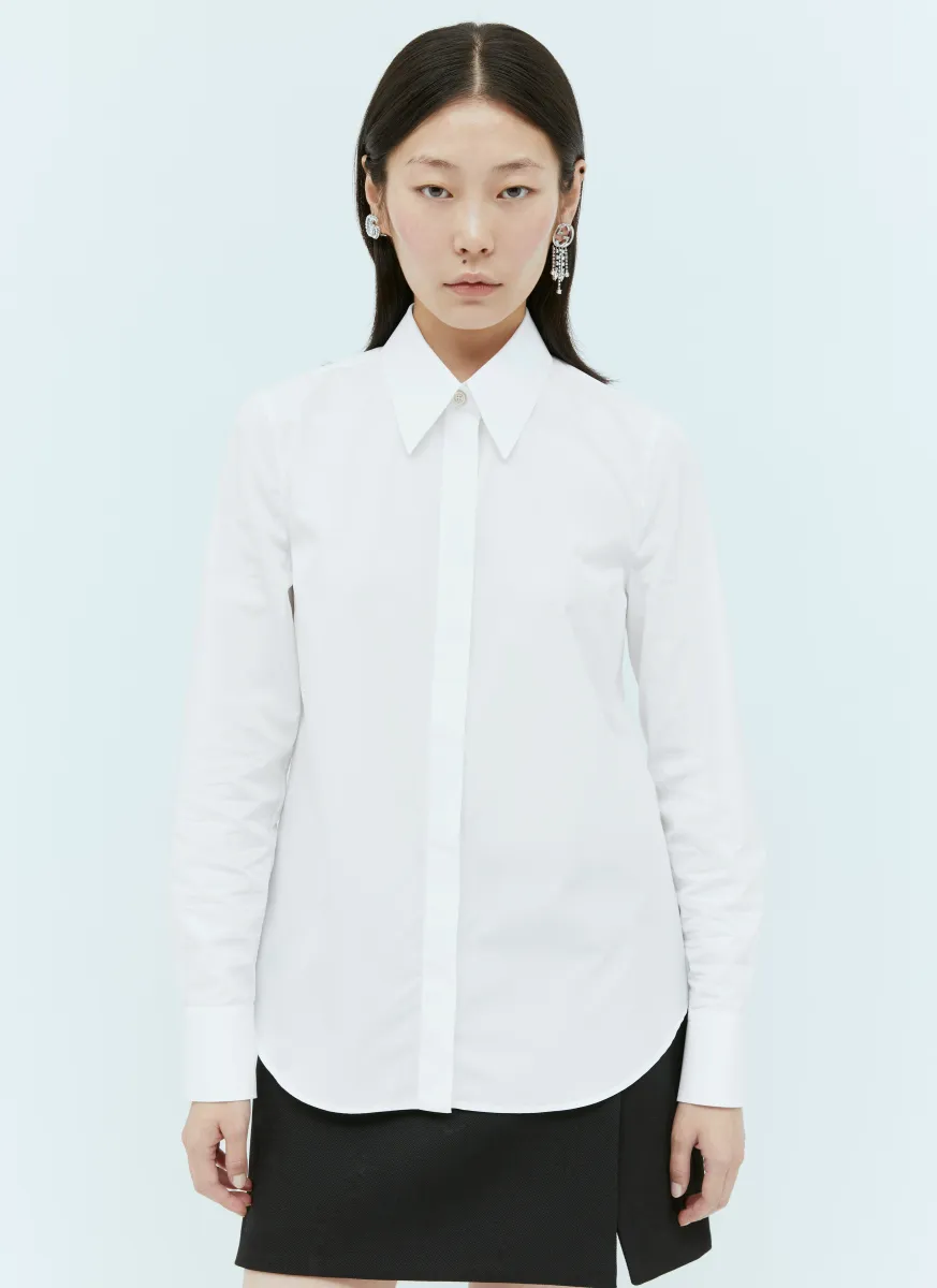 Logo Embroidery Cotton Shirt