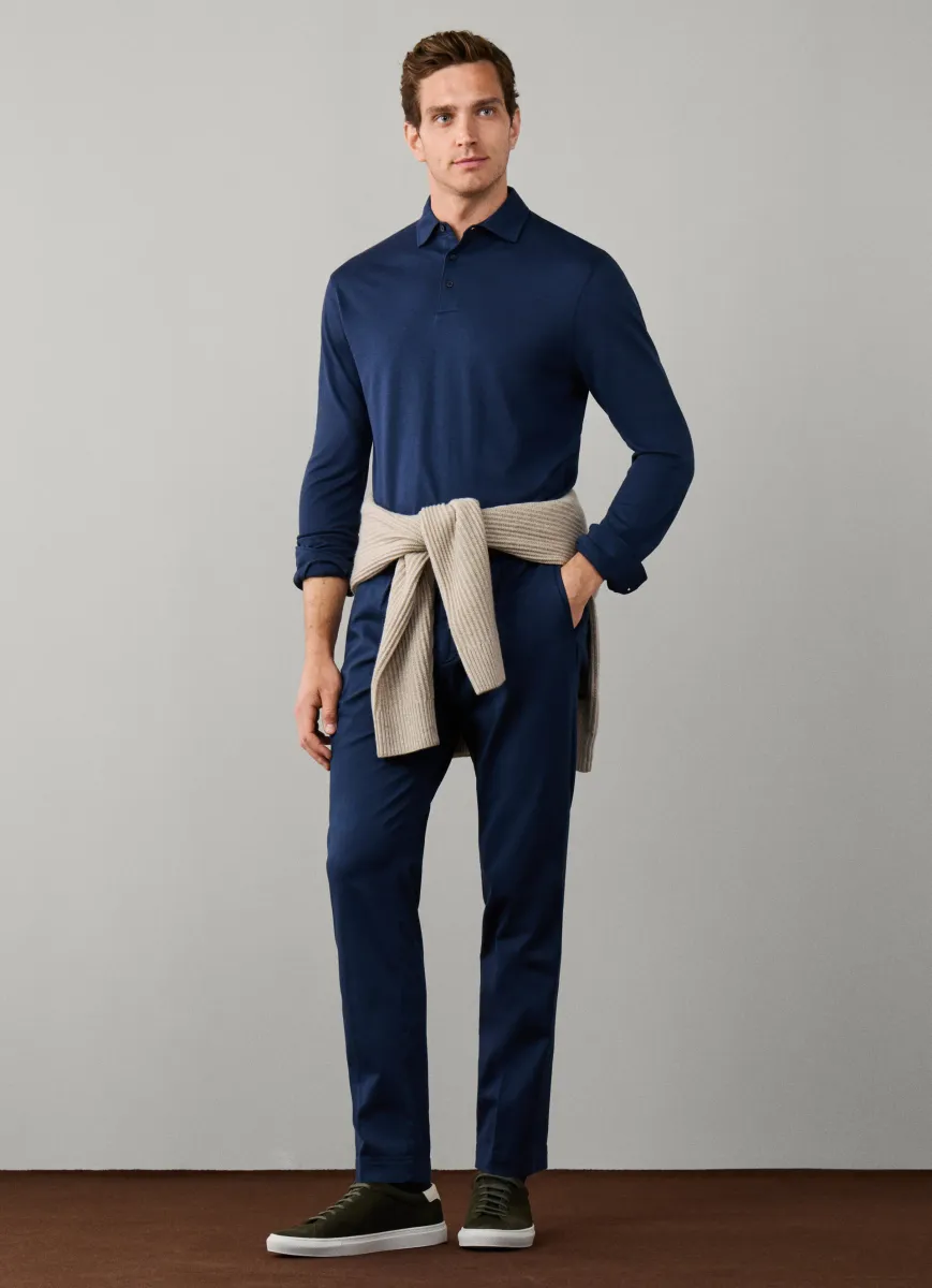 Travel Classic Fit Long Sleeve Pique Polo